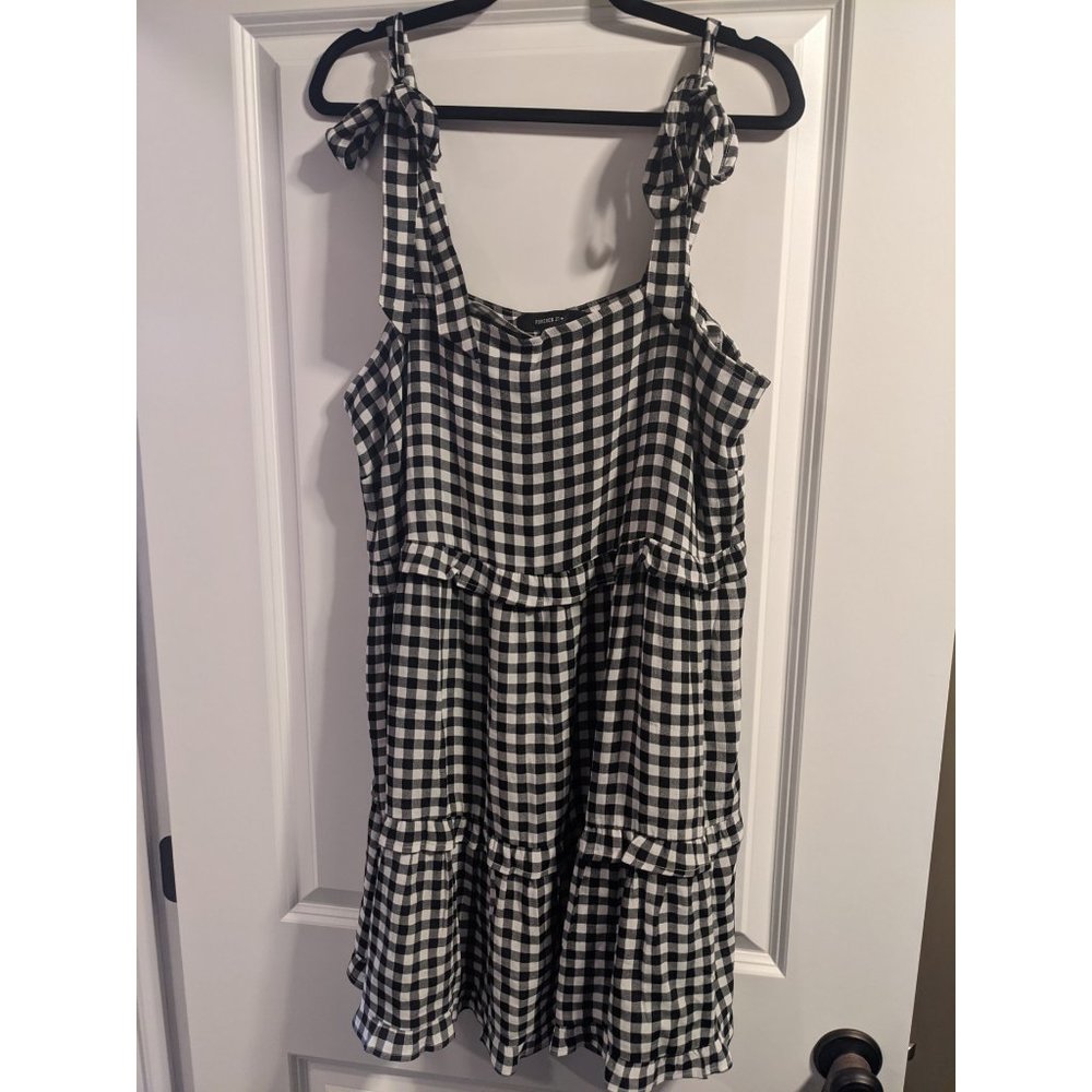 Forever 21 plaid mini babydoll dress, size XL